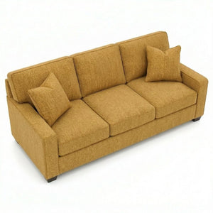 English Elm Clifford Square Arm Sofa Handcrafted in USA with Premium Polyester Upholstery Hepburn Chai Tea Yellow B2761P497739