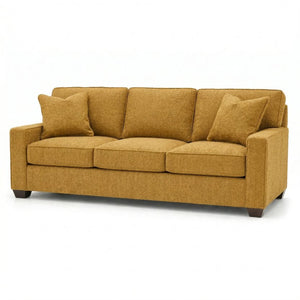 English Elm Clifford Square Arm Sofa Handcrafted in USA with Premium Polyester Upholstery Hepburn Chai Tea Yellow B2761P497739
