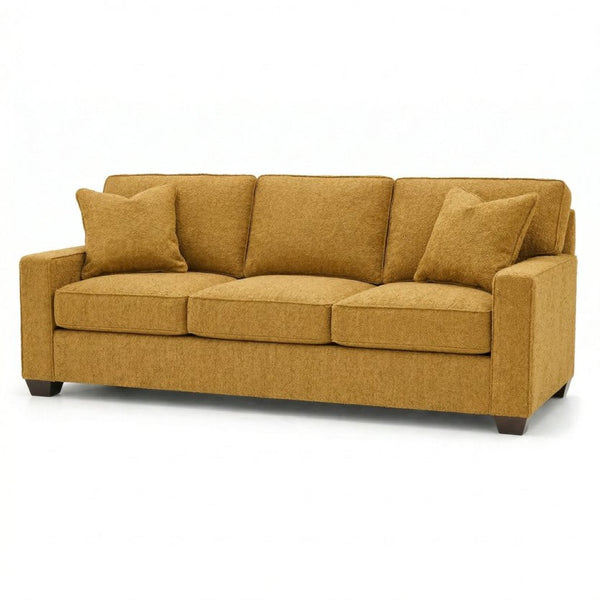 English Elm Clifford Square Arm Sofa Handcrafted in USA with Premium Polyester Upholstery Hepburn Chai Tea Yellow B2761P497739