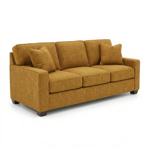 English Elm Clifford Square Arm Sofa Handcrafted in USA with Premium Polyester Upholstery Hepburn Chai Tea Yellow B2761P497739