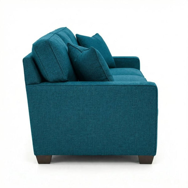 English Elm Clifford Square Arm Sofa Handcrafted in USA with Premium Polyester Upholstery Hepburn Teal B2761P497740