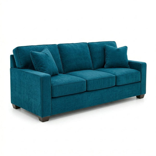 English Elm Clifford Square Arm Sofa Handcrafted in USA with Premium Polyester Upholstery Hepburn Teal B2761P497740