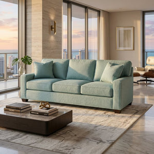 English Elm Clifford Square Arm Sofa Handcrafted in USA with Premium Polyester Upholstery Robin's Egg Seafoam Green B2761P497741