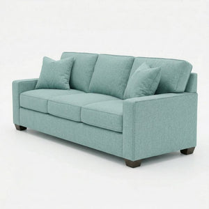 English Elm Clifford Square Arm Sofa Handcrafted in USA with Premium Polyester Upholstery Robin's Egg Seafoam Green B2761P497741