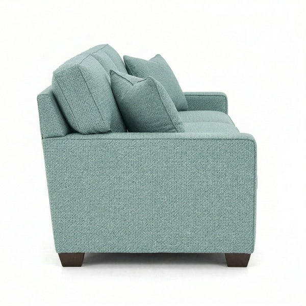 English Elm Clifford Square Arm Sofa Handcrafted in USA with Premium Polyester Upholstery Robin's Egg Seafoam Green B2761P497741