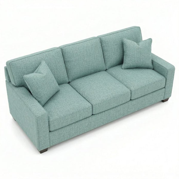 English Elm Clifford Square Arm Sofa Handcrafted in USA with Premium Polyester Upholstery Robin's Egg Seafoam Green B2761P497741
