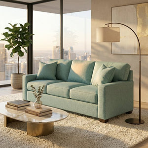 English Elm Clifford Square Arm Sofa Handcrafted in USA with Premium Polyester Upholstery Robin's Egg Seafoam Green B2761P497741