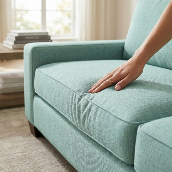 English Elm Clifford Square Arm Sofa Handcrafted in USA with Premium Polyester Upholstery Robin's Egg Seafoam Green B2761P497741