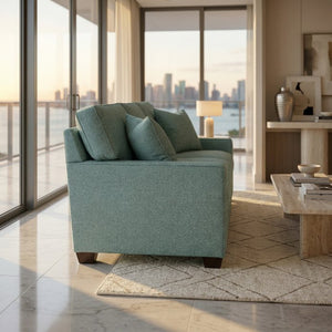 English Elm Clifford Square Arm Sofa Handcrafted in USA with Premium Polyester Upholstery Robin's Egg Seafoam Green B2761P497741
