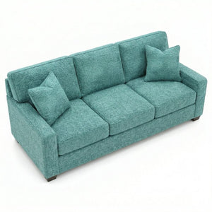 English Elm Clifford Square Arm Sofa Handcrafted in USA with Premium Polyester Upholstery Hepburn Emerald B2761P497742