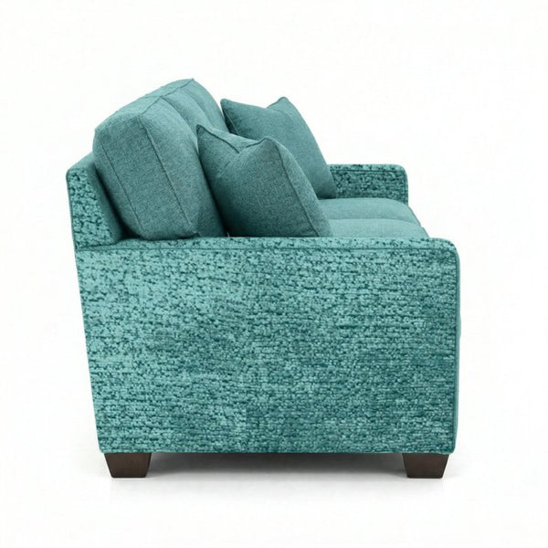 English Elm Clifford Square Arm Sofa Handcrafted in USA with Premium Polyester Upholstery Hepburn Emerald B2761P497742