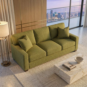 English Elm Clifford Square Arm Sofa Handcrafted in USA with Premium Polyester Upholstery Notion Appletini B2761P497743