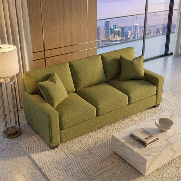 English Elm Clifford Square Arm Sofa Handcrafted in USA with Premium Polyester Upholstery Notion Appletini B2761P497743