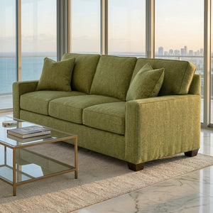 English Elm Clifford Square Arm Sofa Handcrafted in USA with Premium Polyester Upholstery Notion Appletini B2761P497743