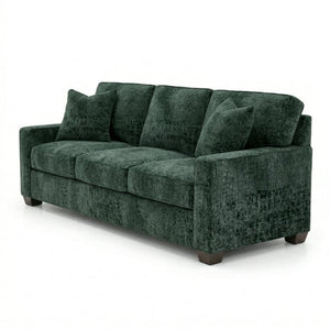 English Elm Clifford Velvet Sofa Handcrafted American Square Arm Living Room Comfort Seating Antique Green / Sage Green B2761P497745