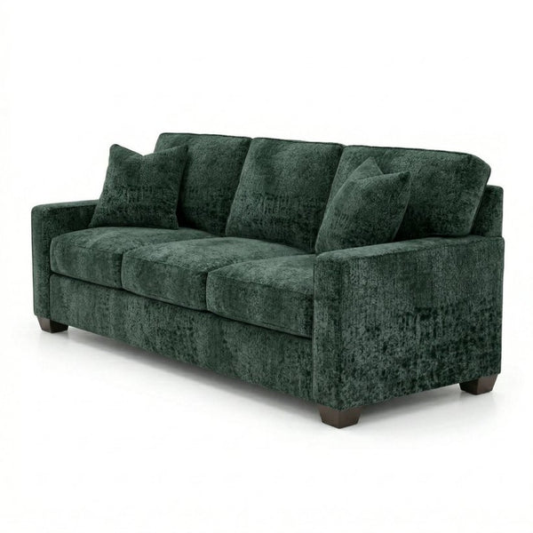 English Elm Clifford Velvet Sofa Handcrafted American Square Arm Living Room Comfort Seating Antique Green / Sage Green B2761P497745