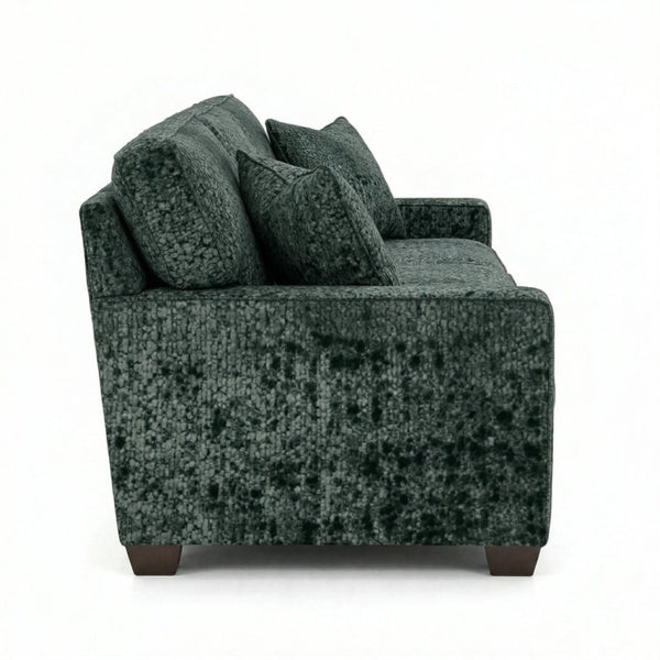 English Elm Clifford Velvet Sofa Handcrafted American Square Arm Living Room Comfort Seating Antique Green / Sage Green B2761P497745