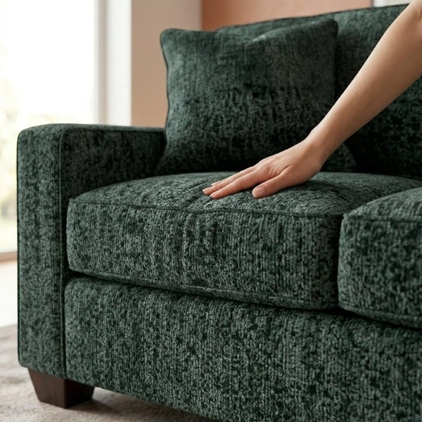 English Elm Clifford Velvet Sofa Handcrafted American Square Arm Living Room Comfort Seating Antique Green / Sage Green B2761P497745