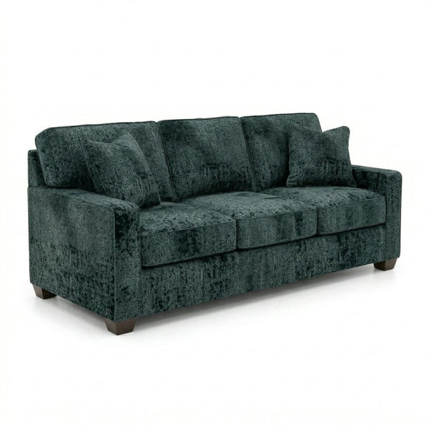 English Elm Clifford Velvet Sofa Handcrafted American Square Arm Living Room Comfort Seating Antique Green / Sage Green B2761P497745