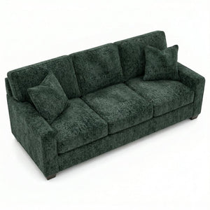 English Elm Clifford Velvet Sofa Handcrafted American Square Arm Living Room Comfort Seating Antique Green / Sage Green B2761P497745