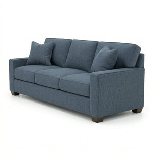 English Elm Clifford Square Arm Sofa Handcrafted in USA with Premium Polyester Upholstery Leslie Peacock Slate Blue B2761P498113