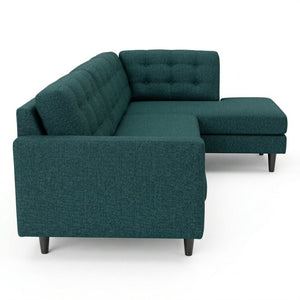English Elm Talmadge L-shaped Chenille Sectional Handcrafted Usa Chaise Lounge Contemporary Living Room Hepburn Teal B2761P498582