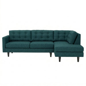 English Elm Talmadge L-shaped Chenille Sectional Handcrafted Usa Chaise Lounge Contemporary Living Room Hepburn Teal B2761P498582