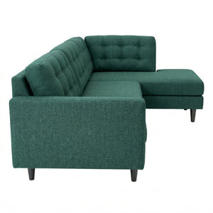 English Elm Talmadge L-shaped Chenille Sectional Handcrafted Usa Chaise Lounge Contemporary Living Room Antique Kelly Green B2761P498583