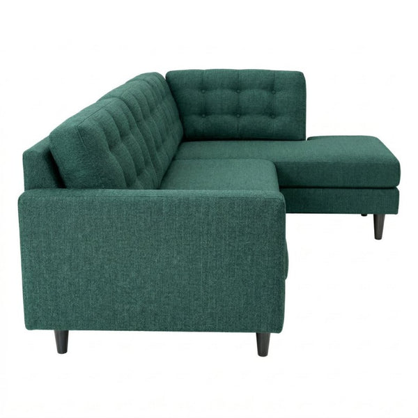 English Elm Talmadge L-shaped Chenille Sectional Handcrafted Usa Chaise Lounge Contemporary Living Room Antique Kelly Green B2761P498583