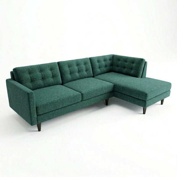 English Elm Talmadge L-shaped Chenille Sectional Handcrafted Usa Chaise Lounge Contemporary Living Room Antique Kelly Green B2761P498583