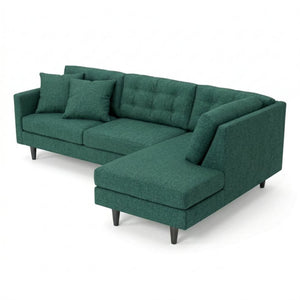English Elm Talmadge L-shaped Chenille Sectional Handcrafted Usa Chaise Lounge Contemporary Living Room Antique Kelly Green B2761P498583