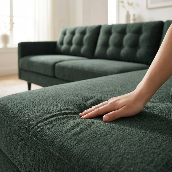 English Elm Talmadge L-shaped Chenille Sectional Handcrafted Usa Chaise Lounge Contemporary Living Room Antique Charcoal Green B2761P498584