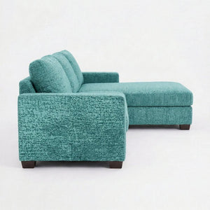 English Elm Damon L-Shaped Sectional Emerald Polyester Chaise Sofa for Modern Living Rooms Hepburn Emerald B2761P498620