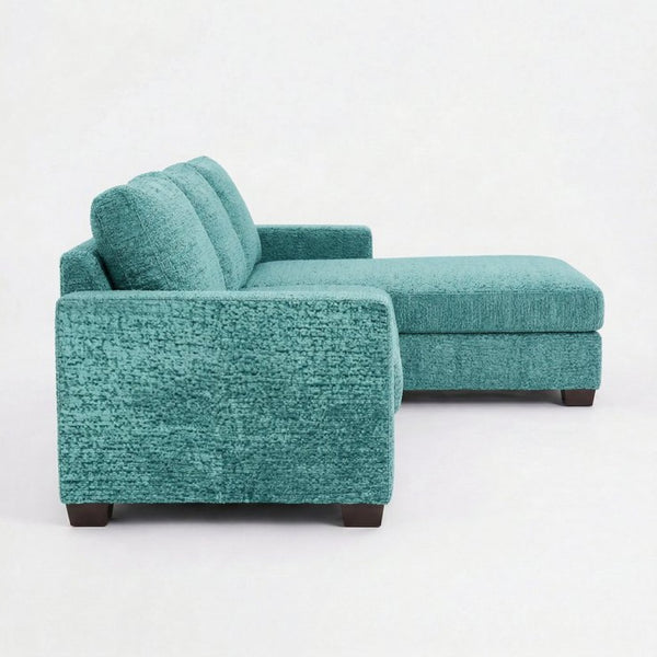 English Elm Damon L-Shaped Sectional Emerald Polyester Chaise Sofa for Modern Living Rooms Hepburn Emerald B2761P498620