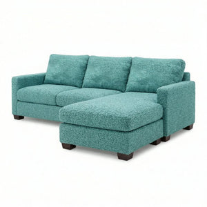 English Elm Damon L-Shaped Sectional Emerald Polyester Chaise Sofa for Modern Living Rooms Hepburn Emerald B2761P498620