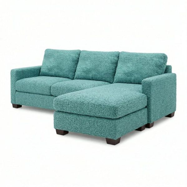 English Elm Damon L-Shaped Sectional Emerald Polyester Chaise Sofa for Modern Living Rooms Hepburn Emerald B2761P498620