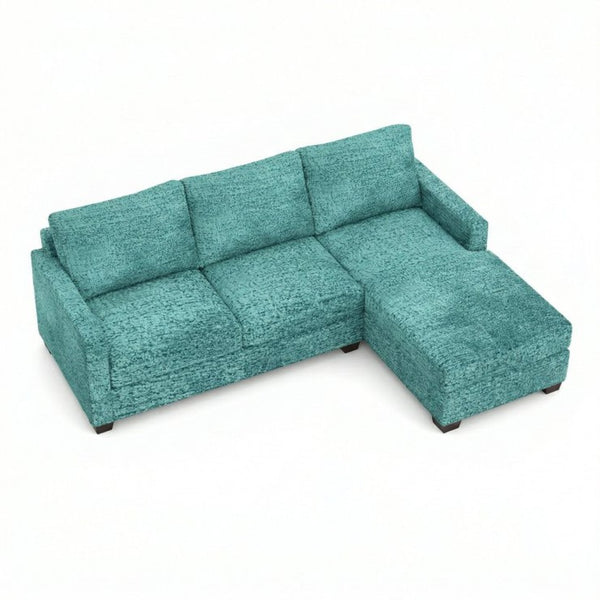 English Elm Damon L-Shaped Sectional Emerald Polyester Chaise Sofa for Modern Living Rooms Hepburn Emerald B2761P498620
