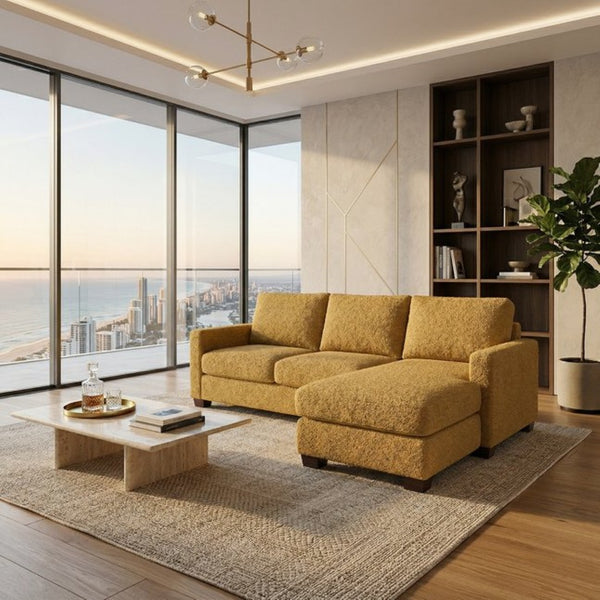 English Elm Damon L-Shaped Sectional Emerald Polyester Chaise Sofa for Modern Living Rooms Hepburn Chai Tea B2761P498621
