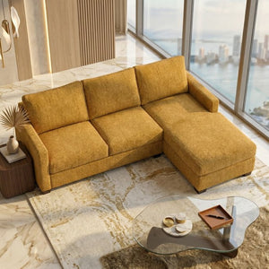 English Elm Damon L-Shaped Sectional Emerald Polyester Chaise Sofa for Modern Living Rooms Hepburn Chai Tea B2761P498621