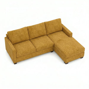 English Elm Damon L-Shaped Sectional Emerald Polyester Chaise Sofa for Modern Living Rooms Hepburn Chai Tea B2761P498621
