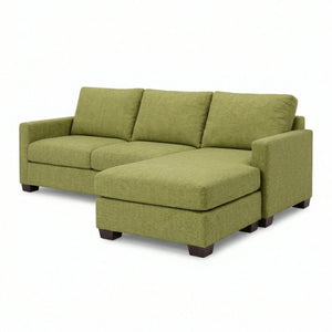 English Elm Damon L-Shaped Sectional Emerald Polyester Chaise Sofa for Modern Living Rooms Notion Appletini B2761P498625