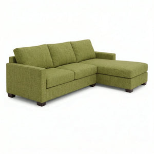 English Elm Damon L-Shaped Sectional Emerald Polyester Chaise Sofa for Modern Living Rooms Notion Appletini B2761P498625