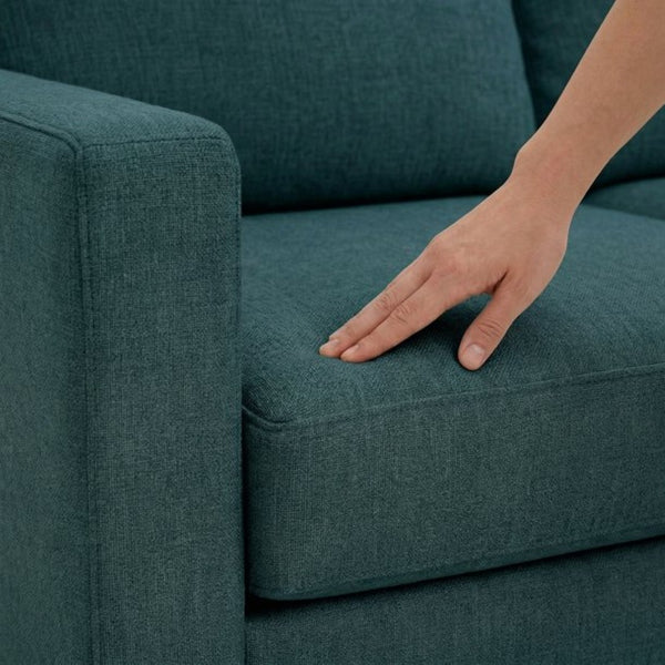 English Elm Talmadge L-shaped Chenille Sectional Handcrafted Usa Chaise Lounge Contemporary Living Room Hepburn Teal Blue B2761P498626