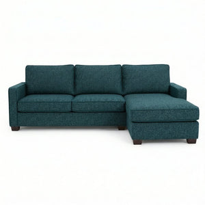 English Elm Talmadge L-shaped Chenille Sectional Handcrafted Usa Chaise Lounge Contemporary Living Room Hepburn Teal Blue B2761P498626