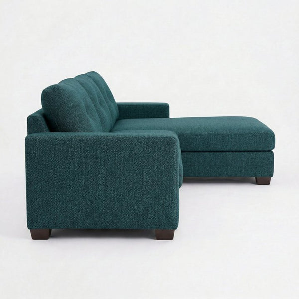 English Elm Talmadge L-shaped Chenille Sectional Handcrafted Usa Chaise Lounge Contemporary Living Room Hepburn Teal Blue B2761P498626