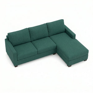 English Elm Talmadge L-shaped Chenille Sectional Handcrafted Usa Chaise Lounge Contemporary Living Room Velvet Antique Kelly Green B2761P498627
