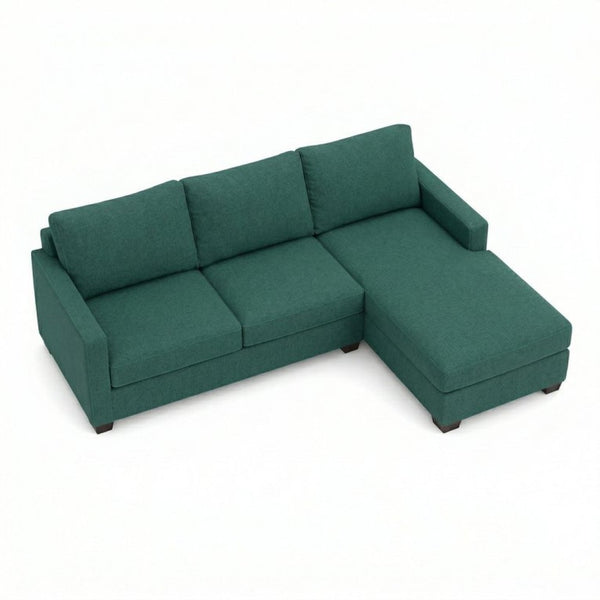 English Elm Talmadge L-shaped Chenille Sectional Handcrafted Usa Chaise Lounge Contemporary Living Room Velvet Antique Kelly Green B2761P498627