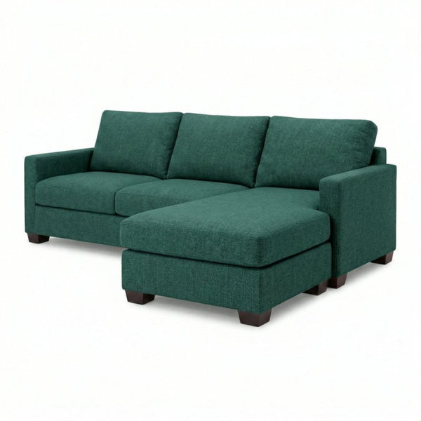 English Elm Talmadge L-shaped Chenille Sectional Handcrafted Usa Chaise Lounge Contemporary Living Room Velvet Antique Kelly Green B2761P498627