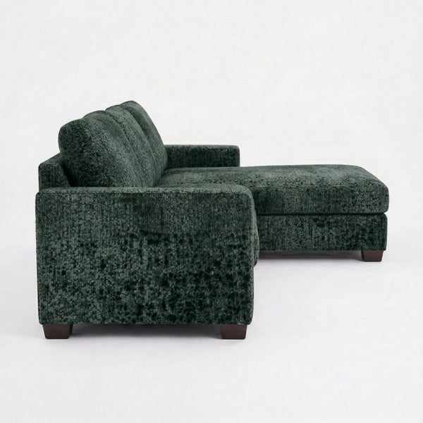 English Elm Talmadge L-shaped Chenille Sectional Handcrafted Usa Chaise Lounge Contemporary Living Room Velvet Antique Charcoal Sage Green B2761P498628