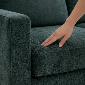 English Elm Talmadge L-shaped Chenille Sectional Handcrafted Usa Chaise Lounge Contemporary Living Room Velvet Antique Charcoal Sage Green B2761P498628